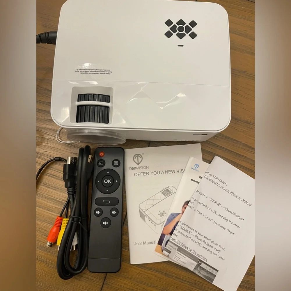 TOPVISION T21 MINI LED HOME THEATER SMARTPHONE PROJECTOR.